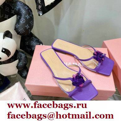 Mach  &  Mach Rose Flower Slides PVC Purple 2022
